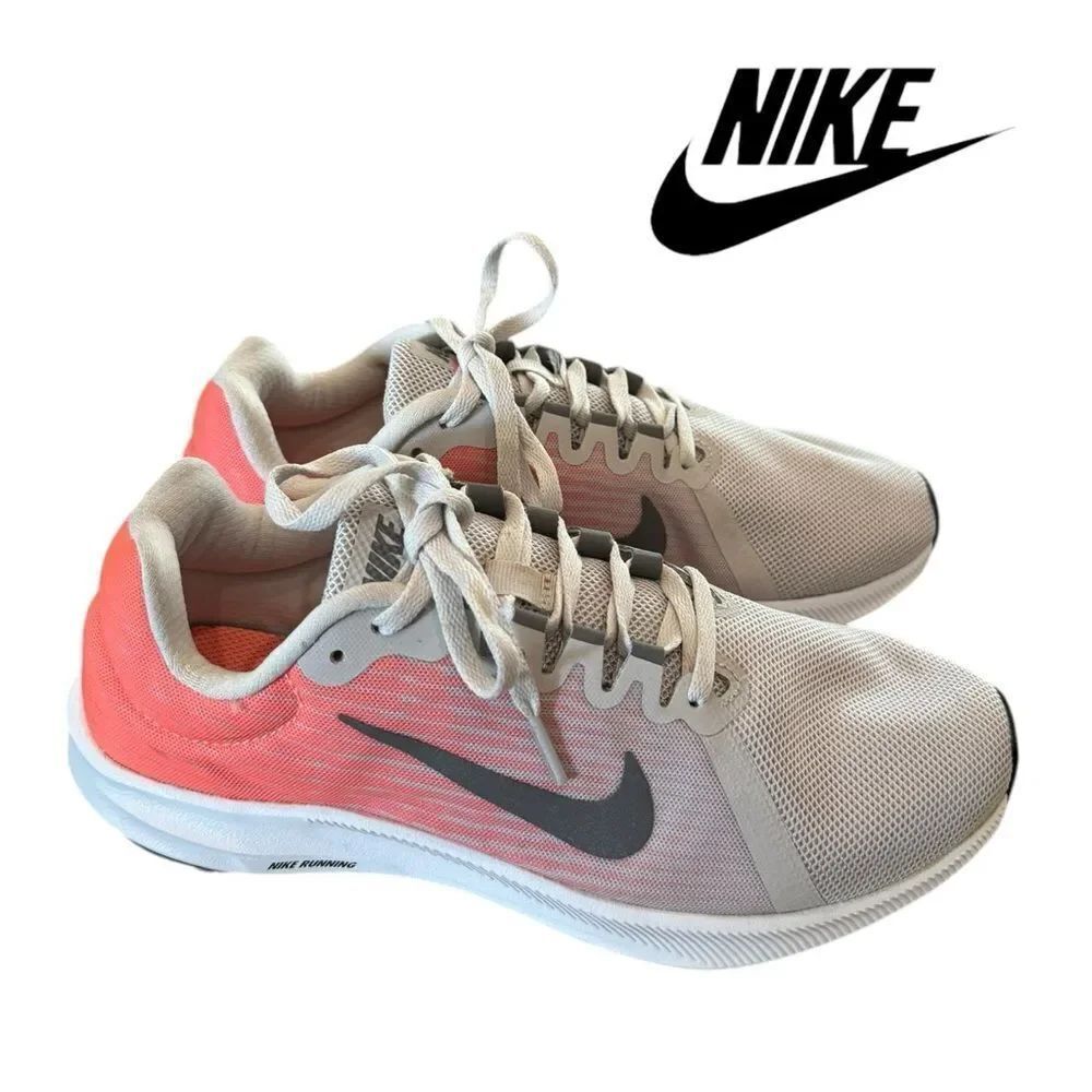 Nike Downshifter 8 Low-Top Women's Grey/Orange 908994-008 Sneakers Sz. 8.5